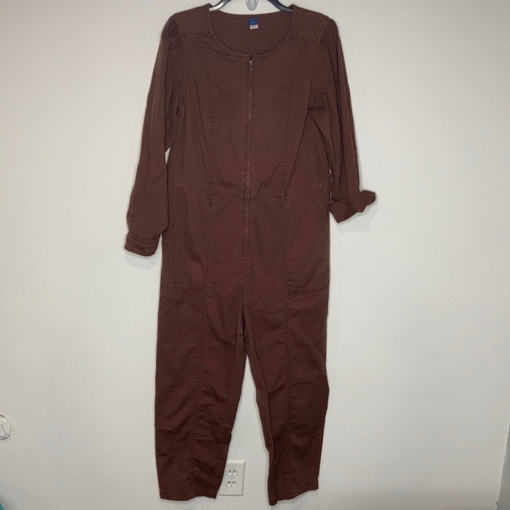 Vintage‎ style old navy crewneck jumpsuit brown size medium